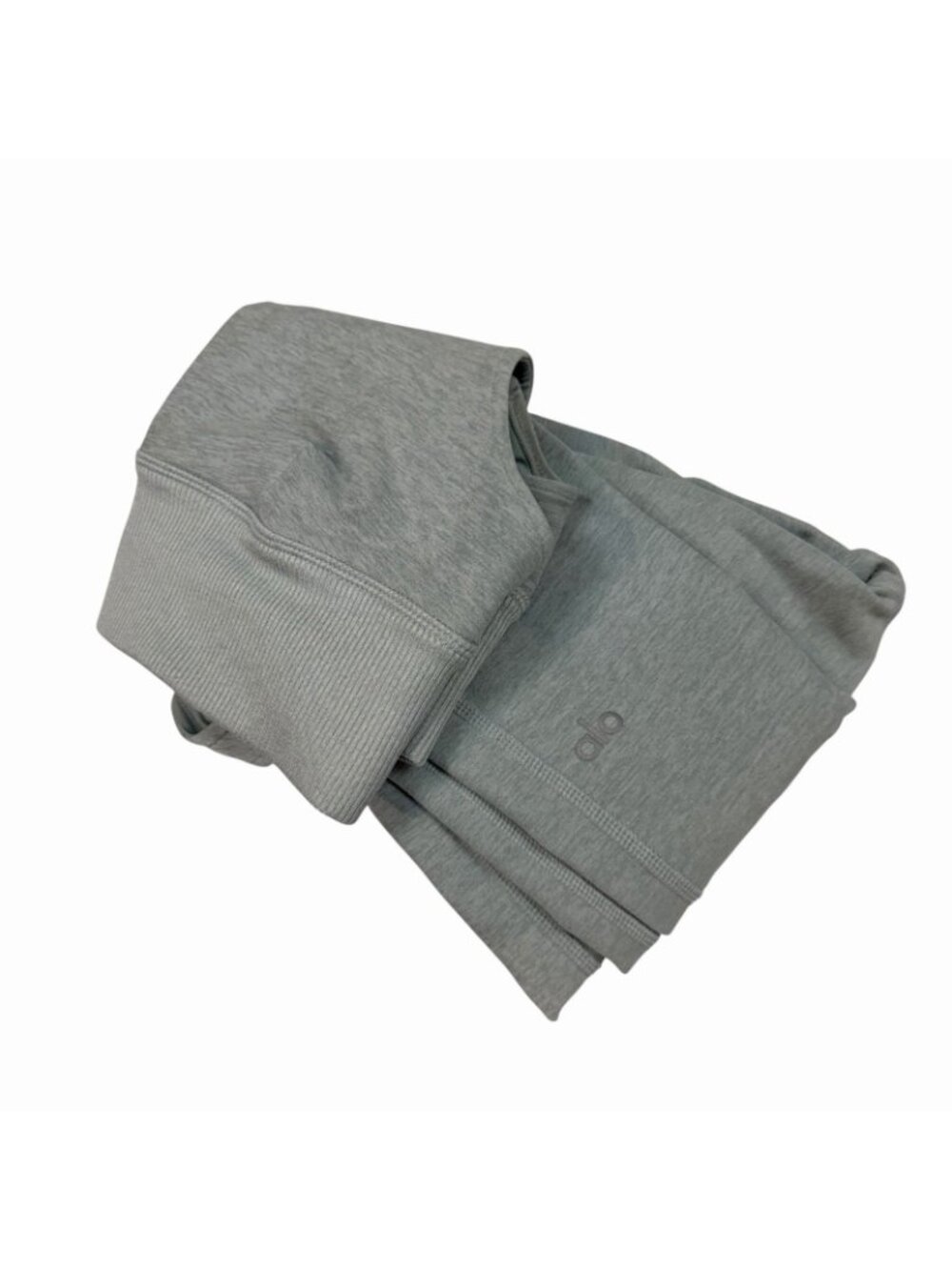 ALO Yoga Alosoft Matching Set XS Serenity Sports Bra + Lounge Leggings Heathered - Picture 15 of 16